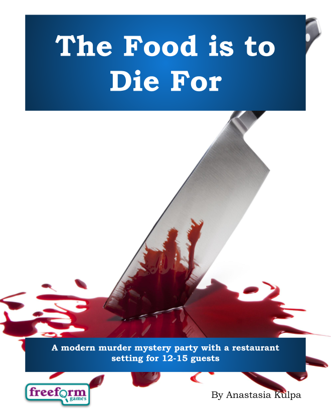 Cover for The Food is to Die For murder mystery party game